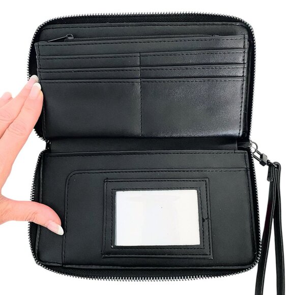 Betsey Johnson Large Black w/Spiders Wristlet Phone Case Clutch Wallet NWT - Picture 6 of 7